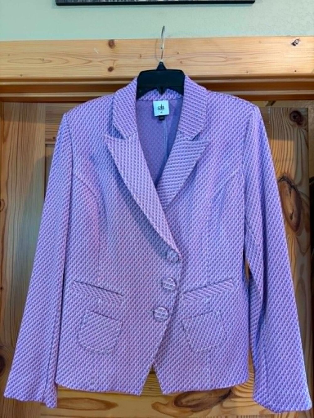 CAbi #5847 - CAbi Lavender and Pink Textured Mavrick Imperial Blazer - Size M